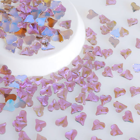 Heart Shape Charm Purple Flat Back Fancy Rhinestones WholesaleRhinestone