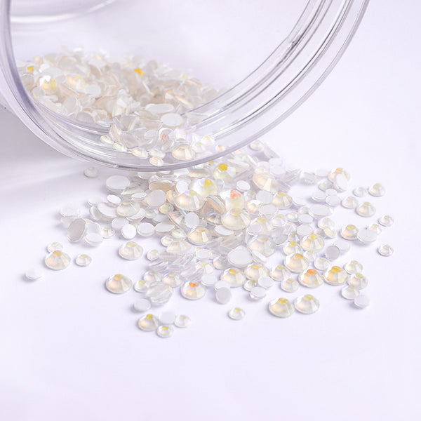 Mixed Sizes Mocha SS White FlatBack Luminous Rhinestones For Nail Art WholesaleRhinestone