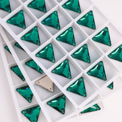 Emerald Triangle Shape High Quality Glass Sew-on Rhinestones WholesaleRhinestone