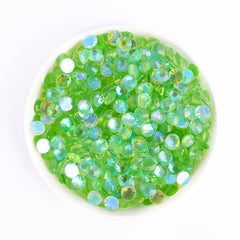 Aurora Light Green Unfoiled Glass Flat Back Rhinestones WholesaleRhinestone