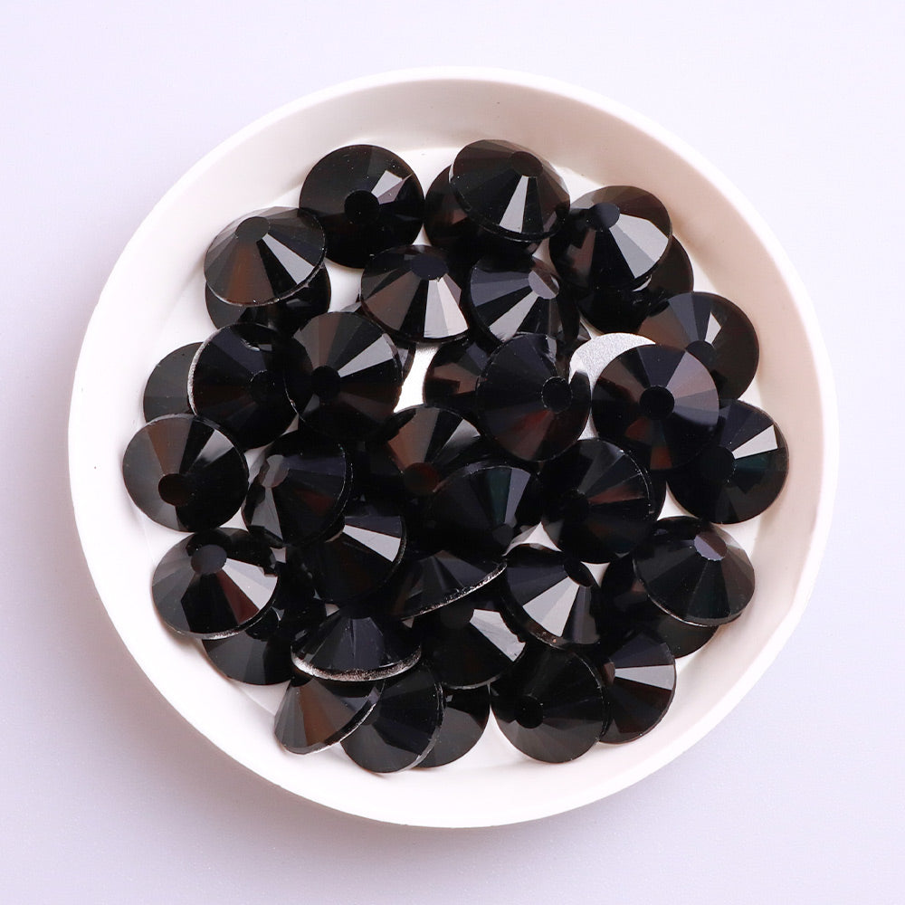 Black Glass Flat Back Rhinestones In Bulk WholesaleRhinestone