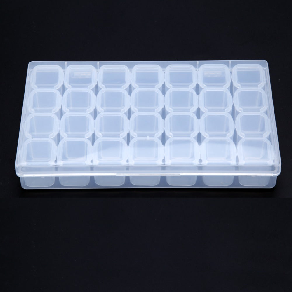 28 Grids Transparent Rhinestones Box Bead Storage Organizer WholesaleRhinestone 메인 이미지