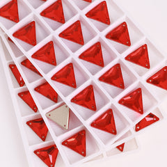 Light Siam Triangle Shape High Quality Glass Sew-on Rhinestones WholesaleRhinestone