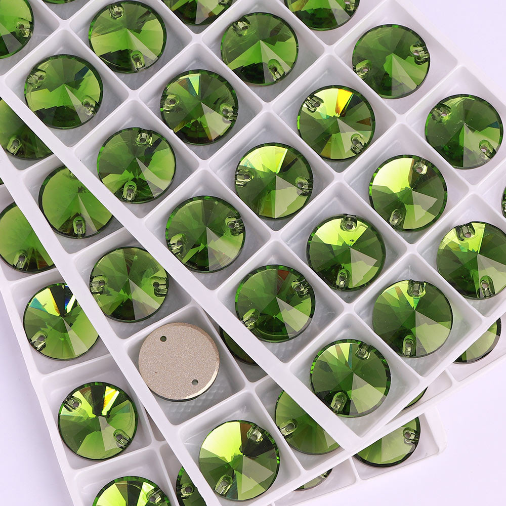 Fern Green Rivoli Shape High Quality Glass Sew-on Rhinestones WholesaleRhinestone