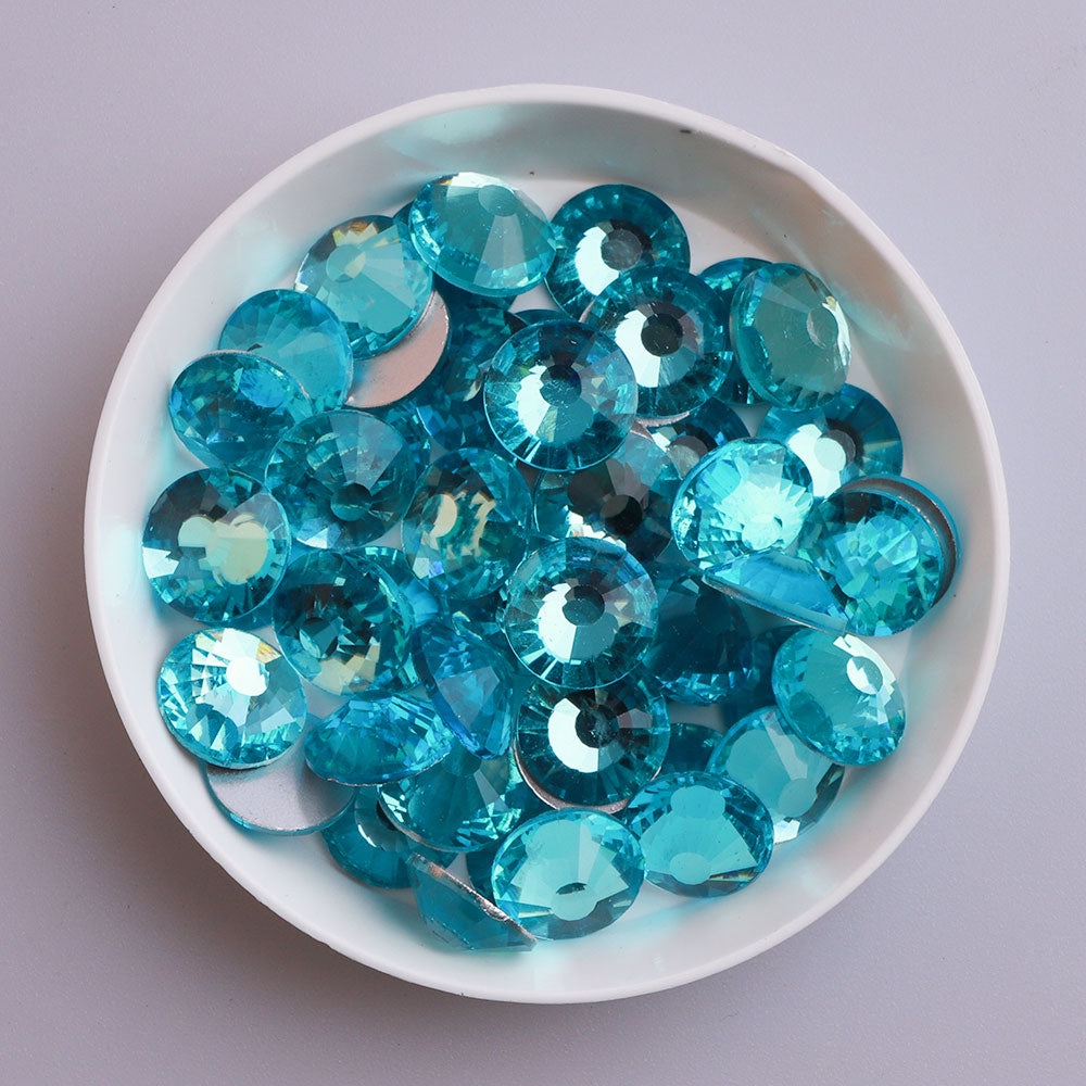 Aquamarine Glass FlatBack Rhinestones In Bulk WholesaleRhinestone