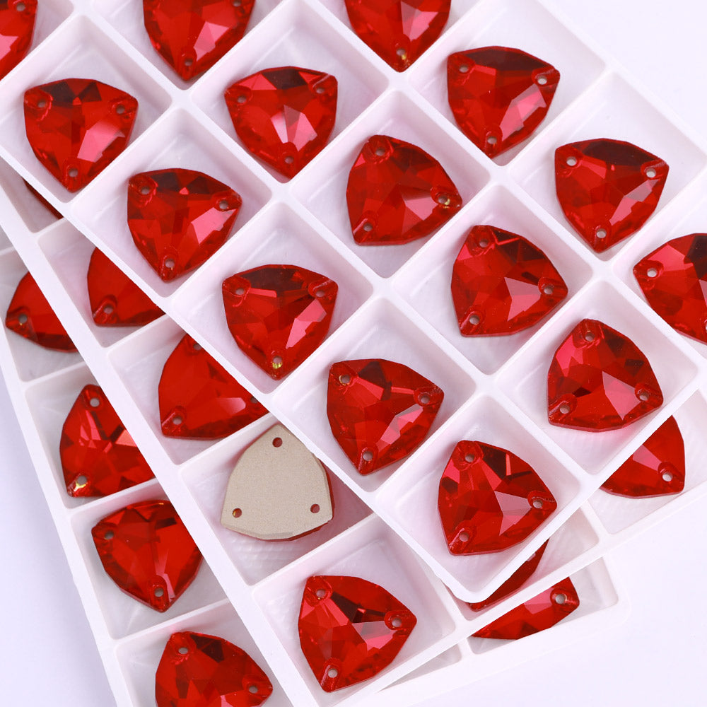 Light Siam Trilliant Shape High Quality Glass Sew-on Rhinestones WholesaleRhinestone