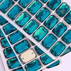Indicolite Octagon Shape High Quality Glass Sew-on Rhinestones WholesaleRhinestone