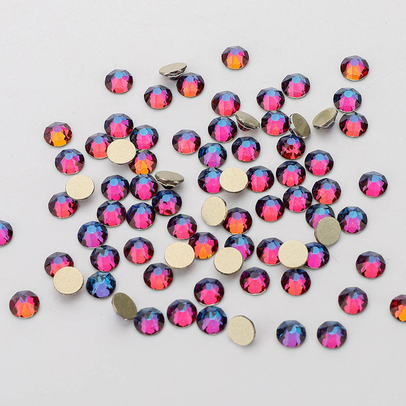 Blue Volcano Glass Flat Back Glue-on Rhinestones 16 Cut Facets WholesaleRhinestone