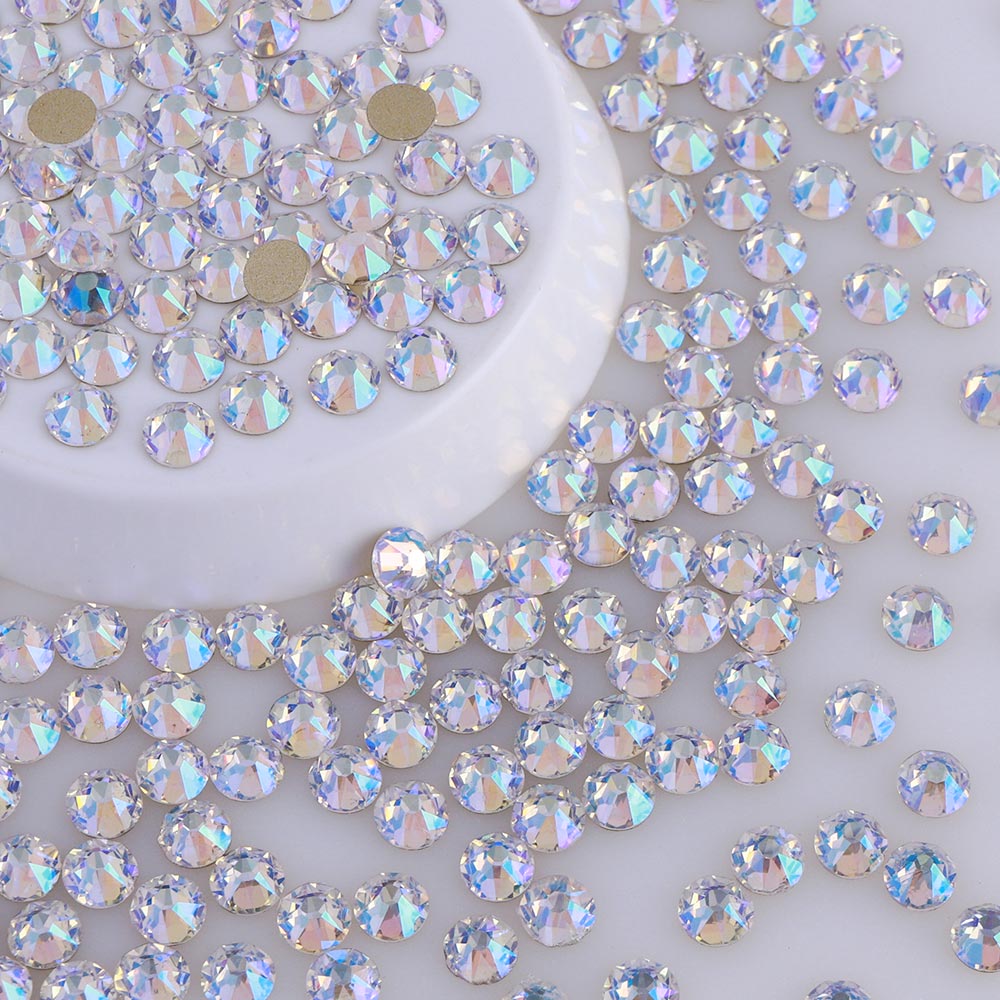 Blue Moonlight Glass Flat Back Glue-On Rhinestones 16 Cut Facets WholesaleRhinestone