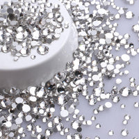 Mixed Sizes Crystal Glass FlatBack Rhinestones For Nail Art Silver Back WholesaleRhinestone