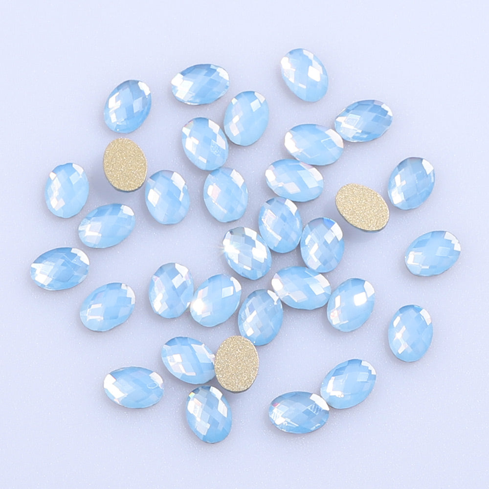 Egg Shape Blue Opal Flat Back Fancy Rhinestones WholesaleRhinestone