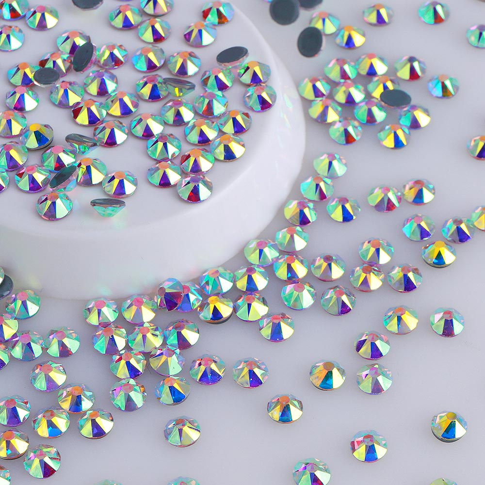 High-Quality Crystal AB Glass HotFix Rhinestones 16 cut facets WholesaleRhinestone