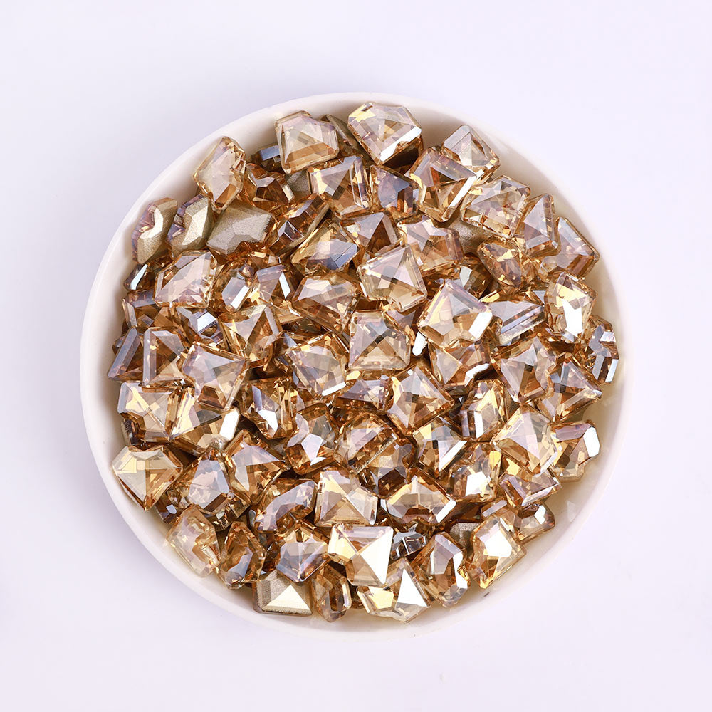 Golden Shadow Concave Heart Shape Pointed Back Fancy Rhinestones WholesaleRhinestone