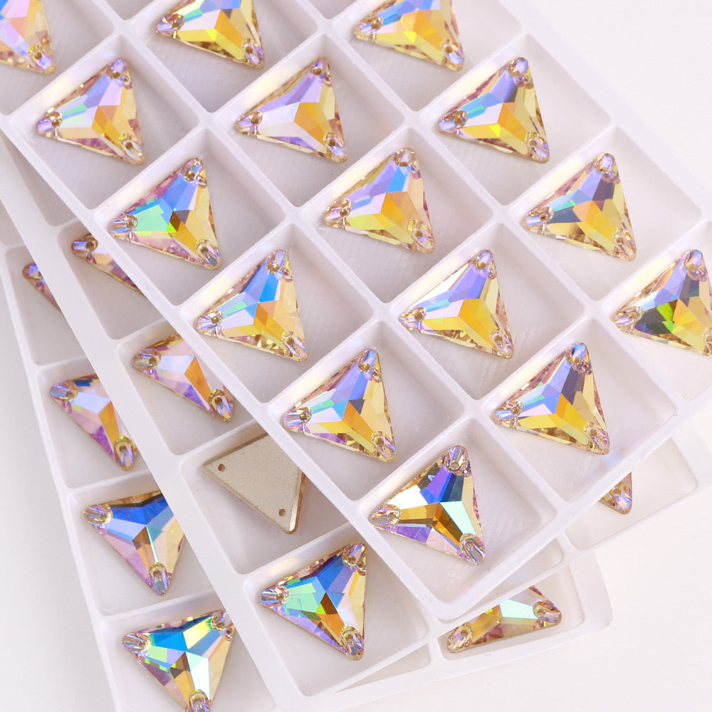 Paradise Shine Triangle Shape High Quality Glass Sew-on Rhinestones WholesaleRhinestone