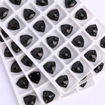 Jet Trilliant Shape High Quality Glass Sew-on Rhinestones WholesaleRhinestone