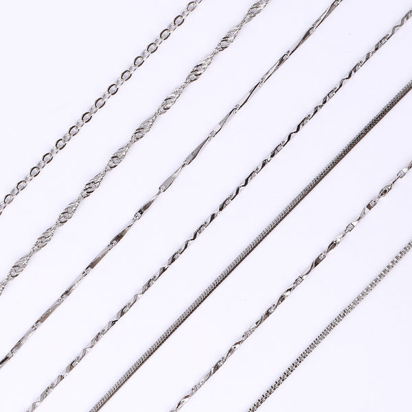 Multi Styles Silver Plated Necklace Chain WholesaleRhinestone