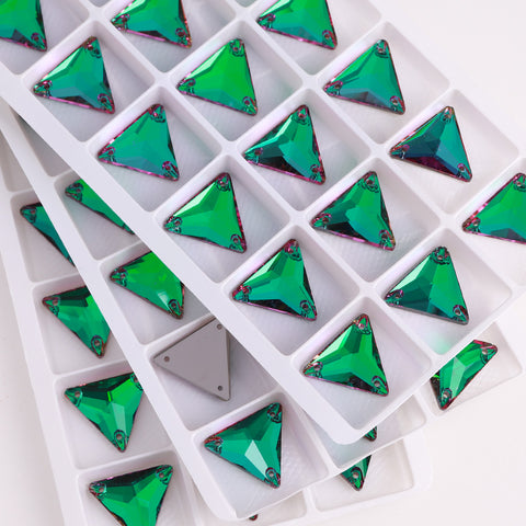 Heliotrope Triangle Shape High Quality Glass Sew-on Rhinestones WholesaleRhinestone