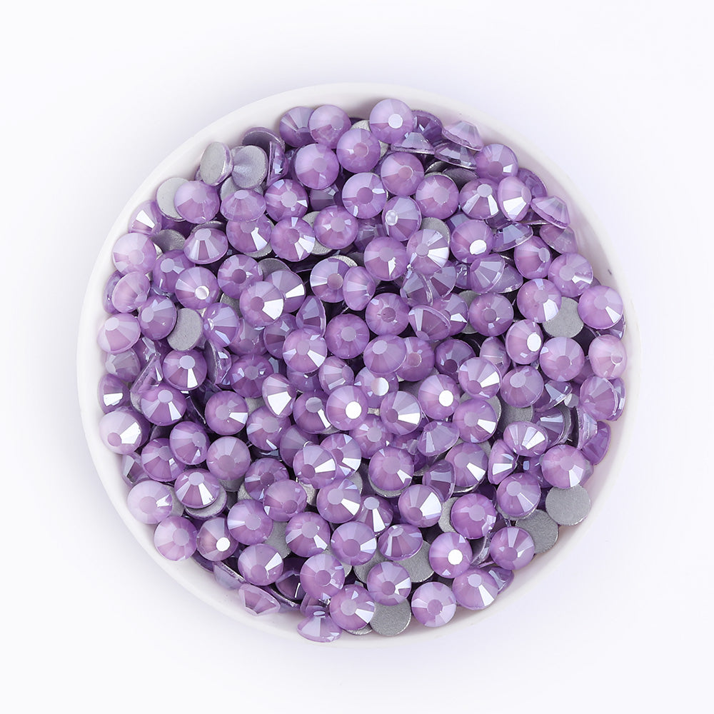 Mocha Violet Glassフラットバックラインストーンシルバーバック サブ画像