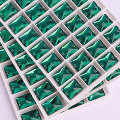 Emerald Rectangle Shape High Quality Glass Sew-on Rhinestones WholesaleRhinestone