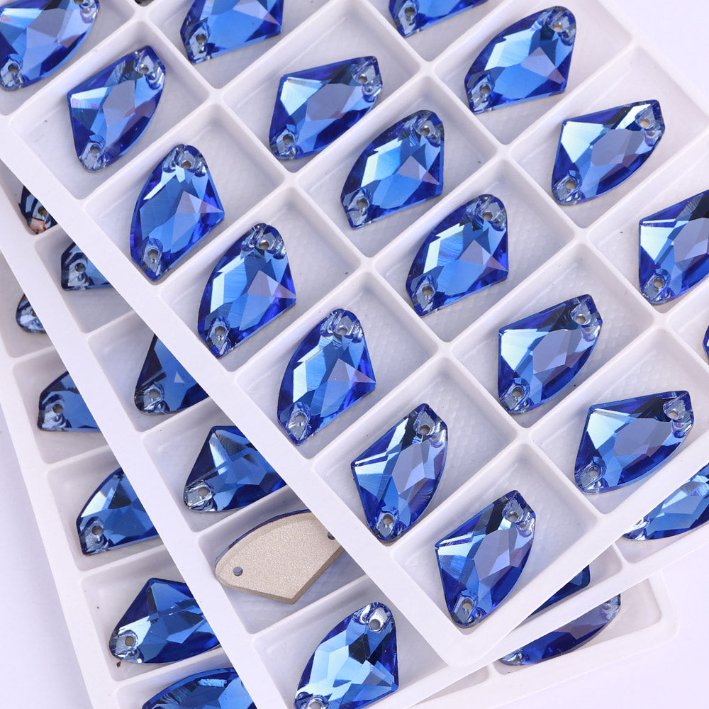 Light Sapphire Galactic Shape High Quality Glass Sew-on Rhinestones WholesaleRhinestone