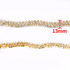 Sew-on Crystal Glass Round Rhinestone Trim Chain Applique RA886 WholesaleRhinestone