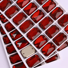 Siam Octagon Shape High Quality Glass Sew-on Rhinestones WholesaleRhinestone