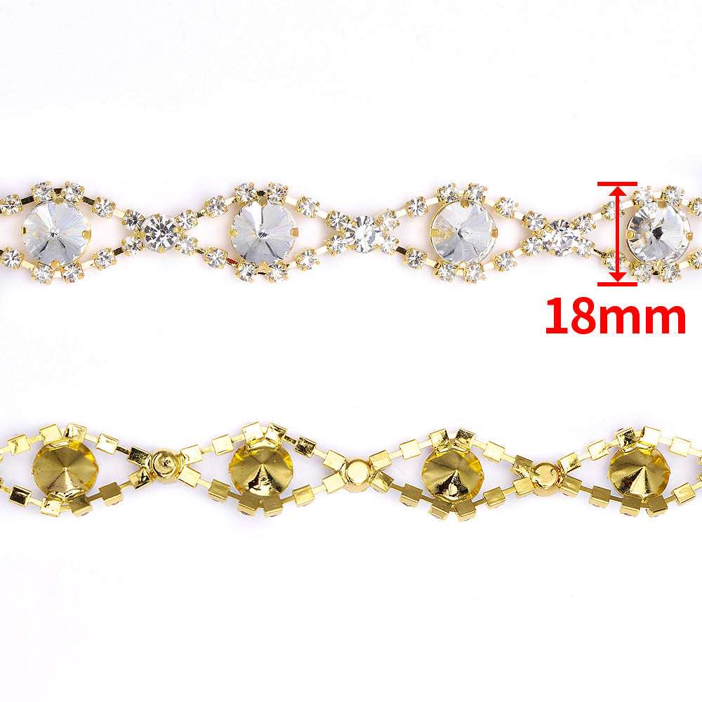 Couture en verre cristallin rivoli en ramine de garniture chaîne Applique RA553 Image secondaire du produit
