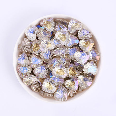 Millennium Series Heart Shape Blue Moonlight Glass Pointed Back Fancy Rhinestones WholesaleRhinestone