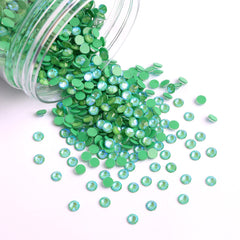 Mocha Green Glass FlatBack Luminous Rhinestones For Nail Art WholesaleRhinestone