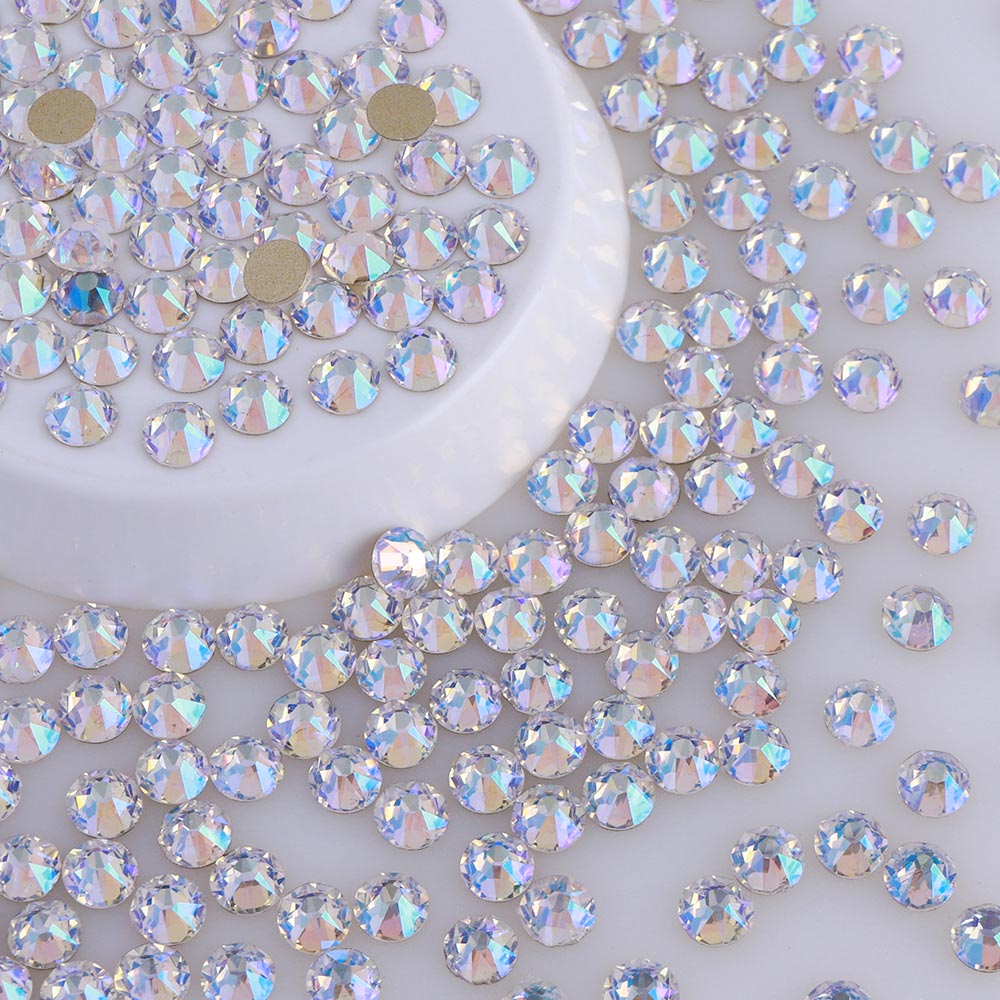 Blue Moonlight Glass Flat Back Glue-On Rhinestones 16 Cut Facets In Bulk WholesaleRhinestone