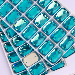 Aquamarine Octagon Shape High Quality Glass Sew-on Rhinestones WholesaleRhinestone