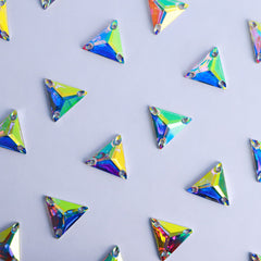 Triangle Crystal AB Resin Sew-on Rhinestones For Dance Costume WholesaleRhinestone