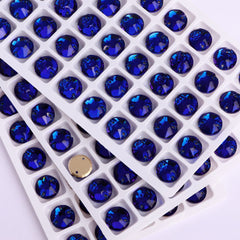 Sapphire XIRIUS Round Shape High Quality Glass Sew-on Rhinestones WholesaleRhinestone