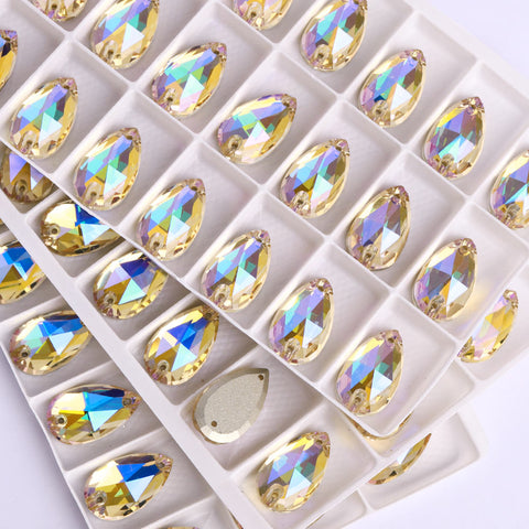 Paradise Shine Drop Shape High Quality Glass Sew-on Rhinestones WholesaleRhinestone