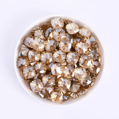 Millennium Series Round Square Shape Golden Shadow Glass Pointed Back Fancy Rhinestones WholesaleRhinestone