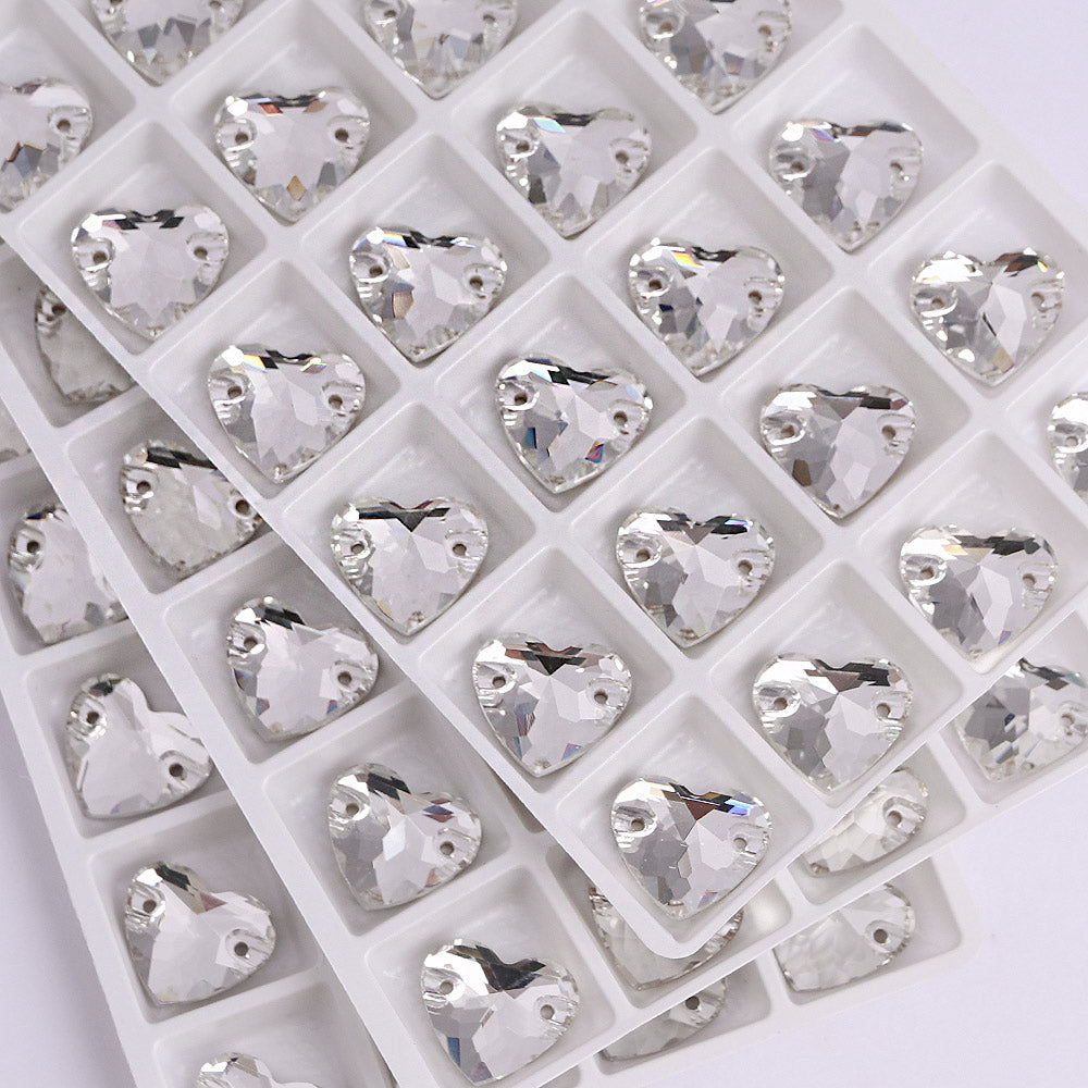 Crystal Heart Shape High Quality Glass Sew-on Rhinestones WholesaleRhinestone