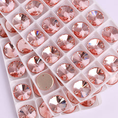 Light Peach Rivoli Shape High Quality Glass Sew-on Rhinestones WholesaleRhinestone