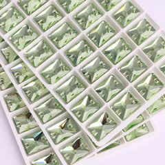 Peridot Rectangle Shape High Quality Glass Sew-on Rhinestones WholesaleRhinestone
