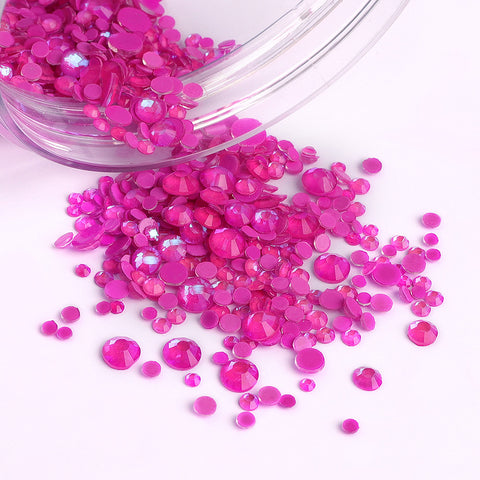 Mixed Sizes Mocha Purple FlatBack Luminous Rhinestones For Nail Art WholesaleRhinestone