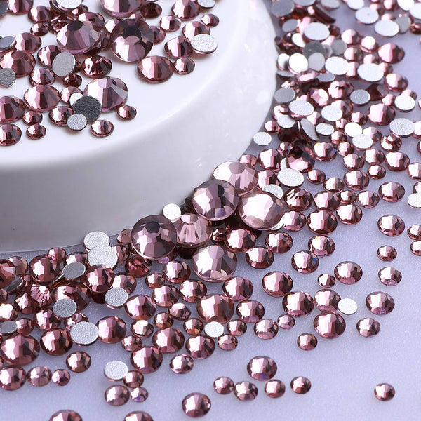 Mixed Sizes Light Amethyst Glass FlatBack Rhinestones For Nail Art Silver Back WholesaleRhinestone