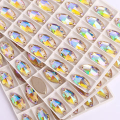 Paradise Shine Navette Shape High Quality Glass Sew-on Rhinestones WholesaleRhinestone