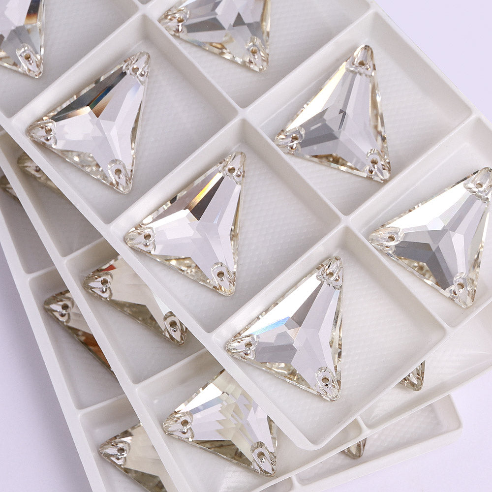Crystal Slim Triangle Shape High Quality Glass Sew-on Rhinestones WholesaleRhinestone