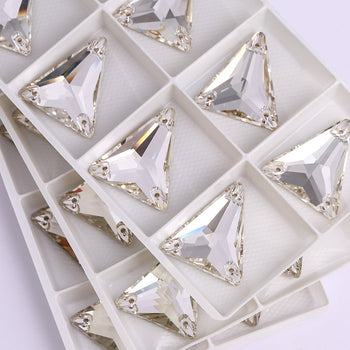 Crystal Slim Triangle Shape High Quality Glass Sew-on Rhinestones WholesaleRhinestone