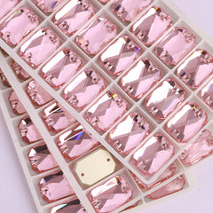 Light Rose Octagon Shape High Quality Glass Sew-on Rhinestones WholesaleRhinestone