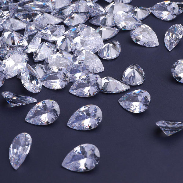 Pear Shape Pointed Back Crystal Cubic Zirconia Stones For Jewelry Restoration WholesaleRhinestone