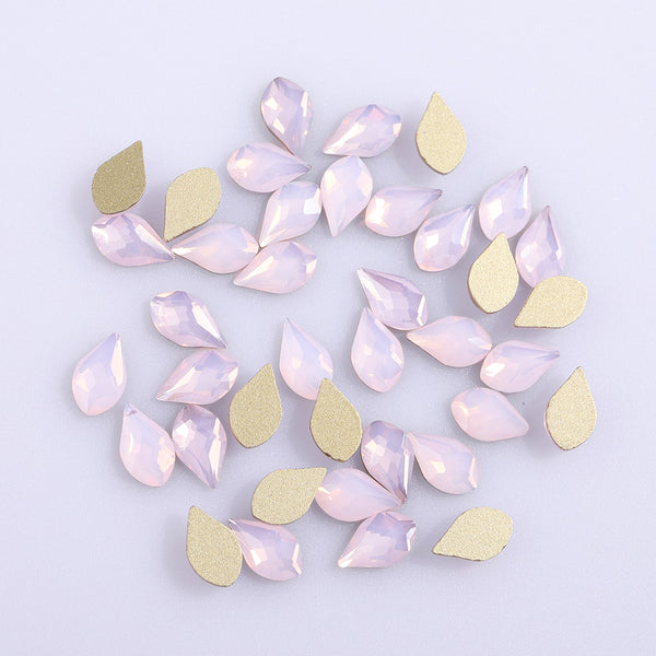 Maple leaves Shape Pink Opal Flat Back Fancy Rhinestones WholesaleRhinestone