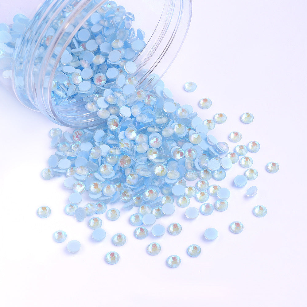 Mocha Light Blue Glass FlatBack Luminous Rhinestones For Nail Art WholesaleRhinestone