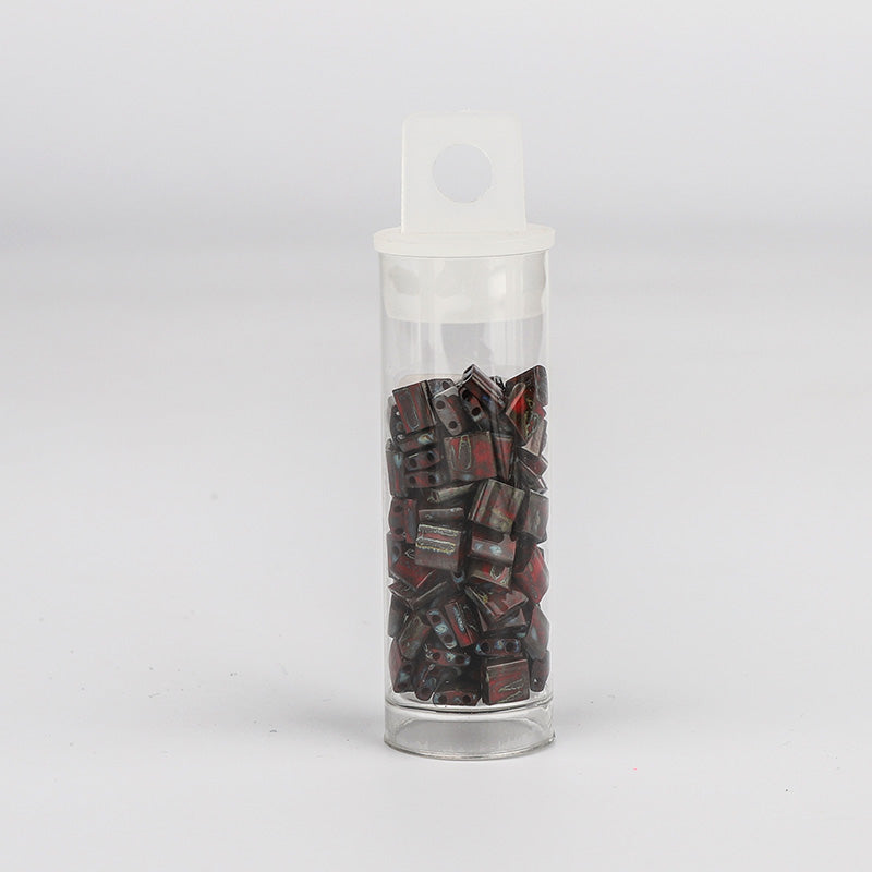 Miyuki Tila Glass Seed Beads Opaque Red Picasso TL-4521 WholesaleRhinestone