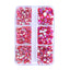 Mixed Sizes 6 Grid Box Orange AB Glass FlatBack Rhinestones For Nail Art Silver Back WholesaleRhinestone