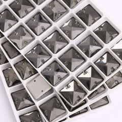 Black Diamond Square Shape High Quality Glass Sew-on Rhinestones WholesaleRhinestone